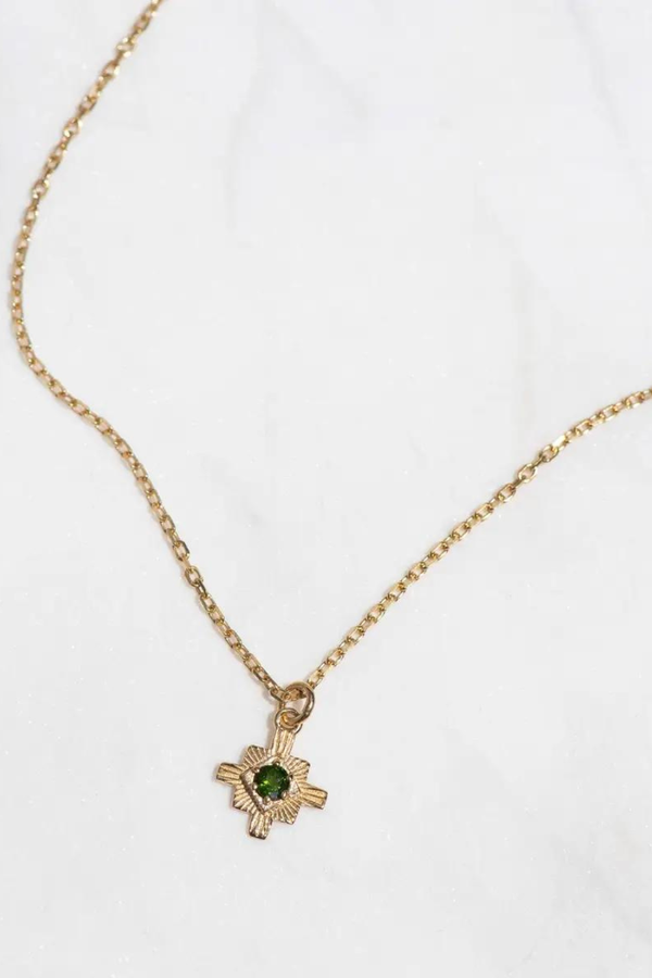 Inka Necklace Gold - Chrome Diopside