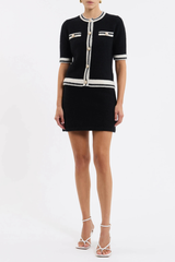 Sutton Knit Top Black And Ivory