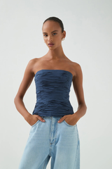 Sunbeam Ruched Bustier Slate