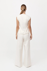 Minimal Tailored Vest Ivory