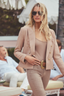 Brooke Open Front Blazer Cappuccino/Sketch Chain