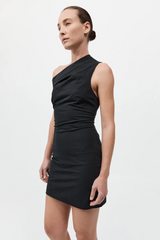 Soft Sculptural Mini Dress Black