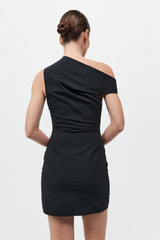 Soft Sculptural Mini Dress Black