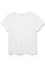 Hendrix Cotton Boxy  V Neck Tee White