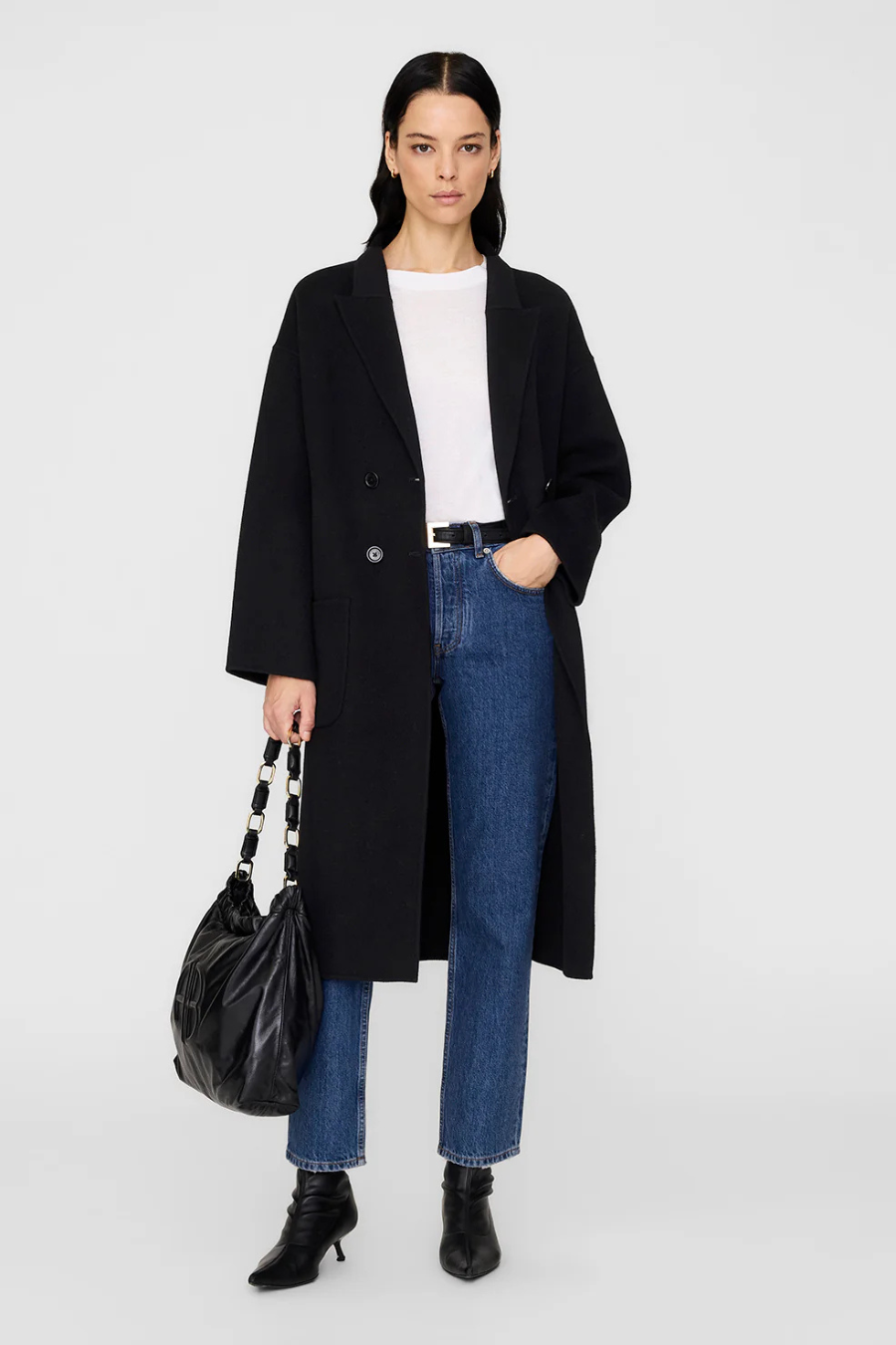 【関税込み】ANINE BING ブラック Dylan コート Anine Bing Dylan Coat - Black Cashmere Blend - Nik and She