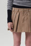 Pleated Mini Skirt Khaki