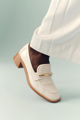 Serena Crescent Loafer White