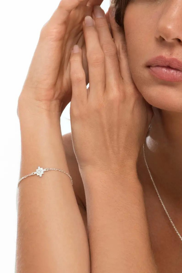Inka Bracelet Sterling Silver - White Zircon