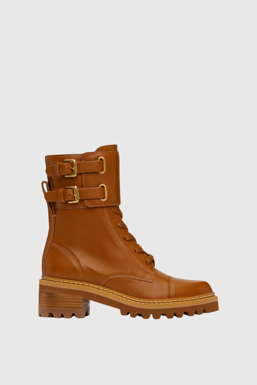 Mallory Buckled Ankle Boots Tan Leather See By Chloe Deval boutique Wanaka