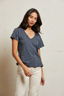 Hendrix Cotton Boxy V Neck Tee Night