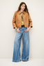 Bilos Cropped Leather Jacket Caramel