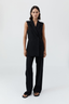 Wool Sleeveless Split Blazer Black