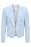 Brooke Open Front Blazer Blue Fog/ Scroll Toile