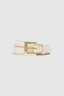 Nicola Belt Bone Crinkled Patent