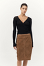 Baby Wool Wrap Top Black