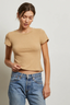 Gabby Rib Short Sleeve Sweater Suede