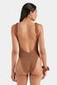 Square Neck Swim Metallic Cocoa