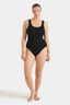 Coverage Square Neck Swim Black