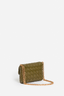 Small Braided Leather Moon Bag Khaki