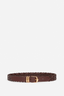 Brown Braided Leather Belt 30mm