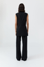Wool Sleeveless Split Blazer Black