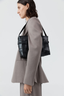 Woven Envelope Mini Tote Black