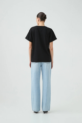 Song Embroidered Logo Tee Black