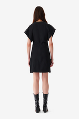 Pena Wrap Mini Dress Black