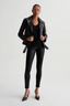 Farrah Skinny Ankle Leatherette Super Black