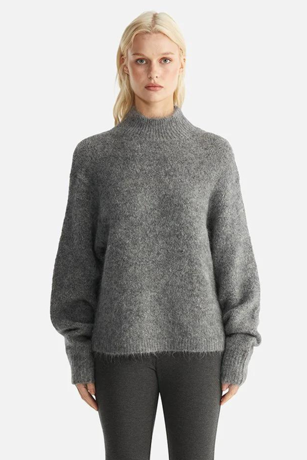 Nicola Mohair Knit Charcoal