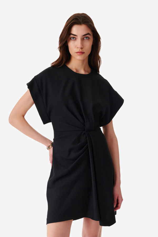 Pena Wrap Mini Dress Black