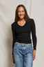 Robyn U Neck Long Sleeve True Black