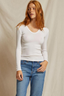 Robyn U Neck Long Sleeve White