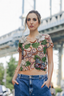 Cropped Embroidered Butterfly Top