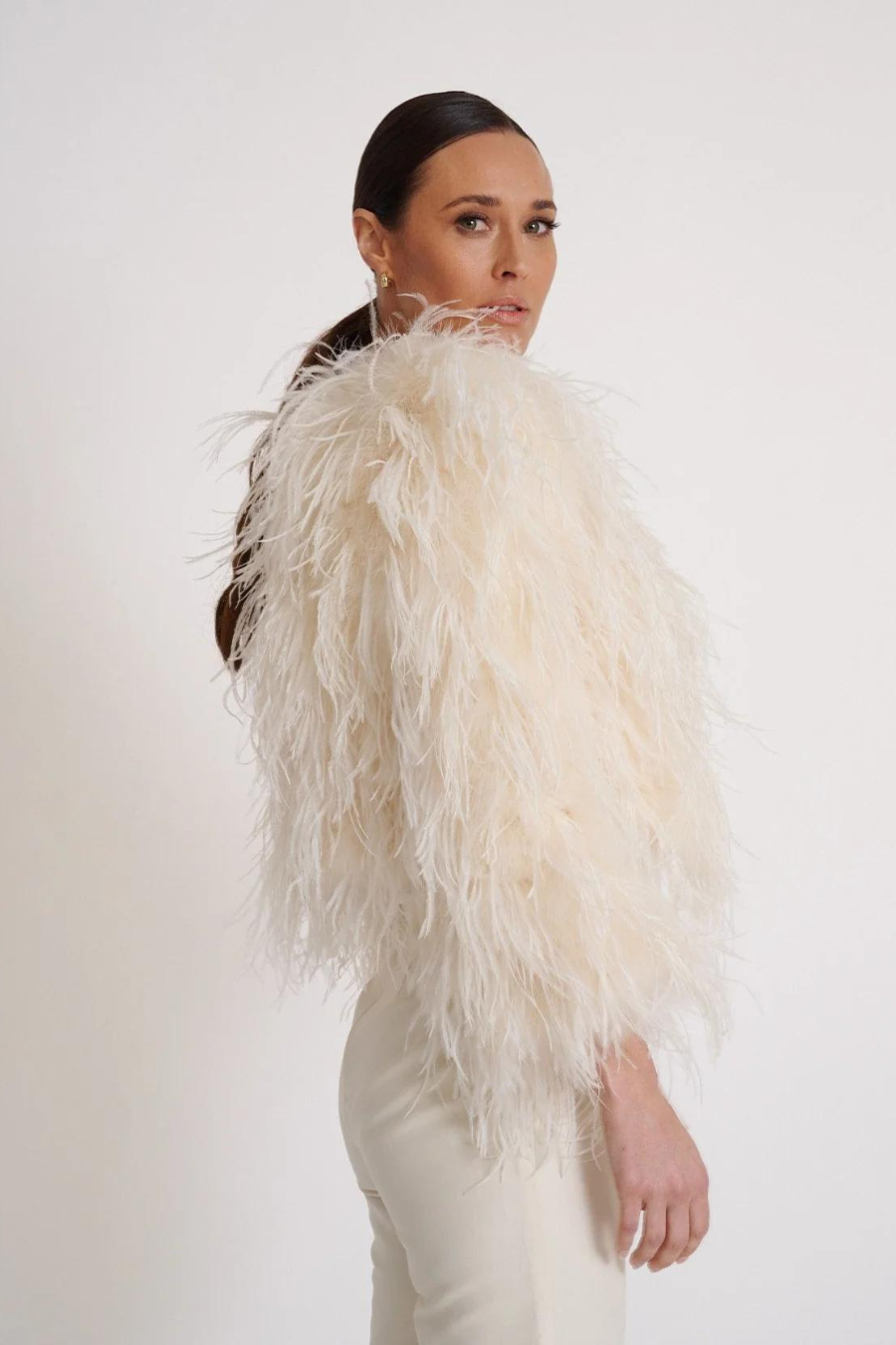 Ladies Jacket Ostrich Feather Jacket Uk Dita Ostrich Feather