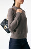 Medium Leather Moon Bag Noir