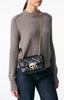 Medium Leather Moon Bag Noir