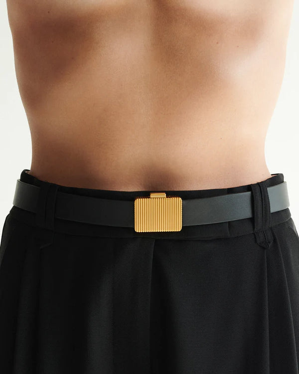 Riley Belt Black With Gold