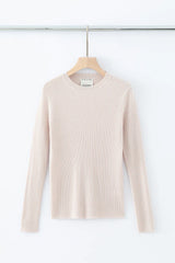 N.31 Cashmere Blend New Skinny Rib Crew Light shell