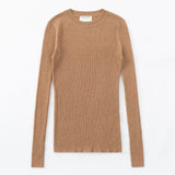 N.31 Cashmere Blend New Skinny Rib Crew Nutmeg