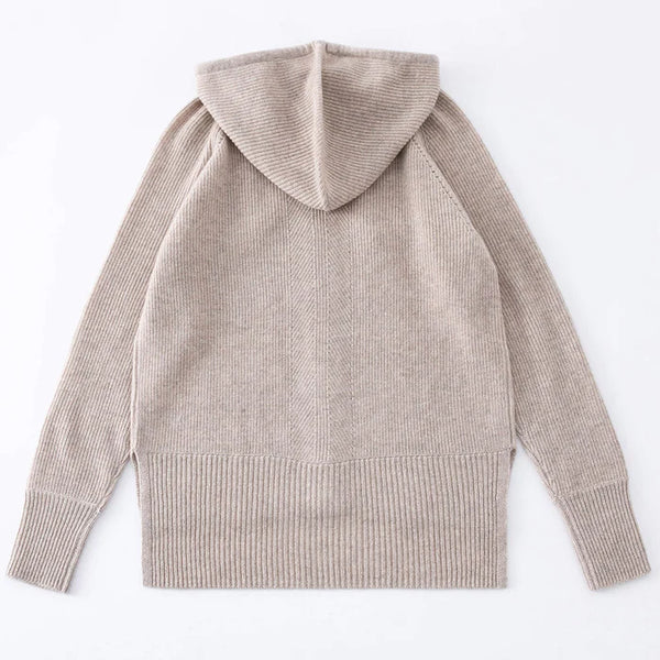 N.16 100% Cashmere Zip Hoodie Champagne