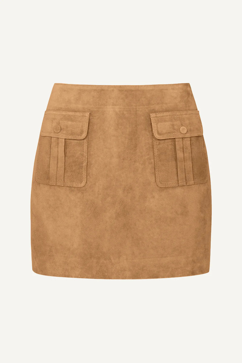 Hayla Suede Mini Skirt Deep Sand