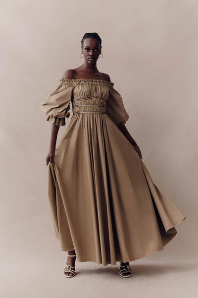 ◆Aje 23AW◆Wattle オフショルダー ミディドレス /TAUPE GREY◆ ?url=/products/96111/1e063e9.