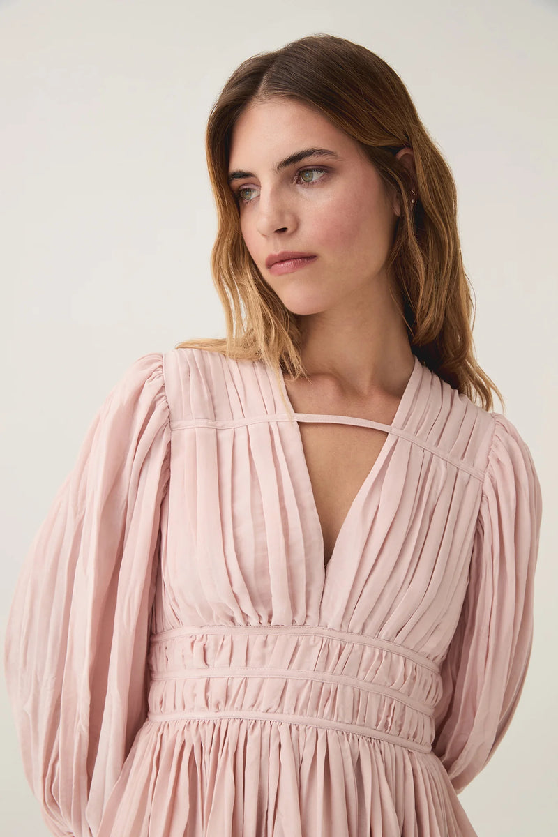 Catalyst Pleated Mini Dress Blush Pink