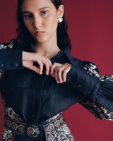 Constance Linen Mini Dress Midnight Bells Beach