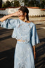 Richelieu Kimono Sleeves Cropped Blouse Denim