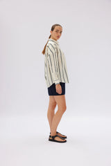 Chiara Shirt Mid Length Vanilla/Navy