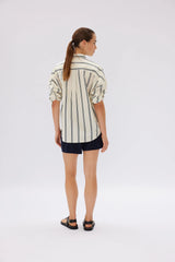 Chiara Shirt Mid Length Vanilla/Navy