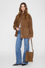 Elly Medium Bucket Bag Suede Tobacco