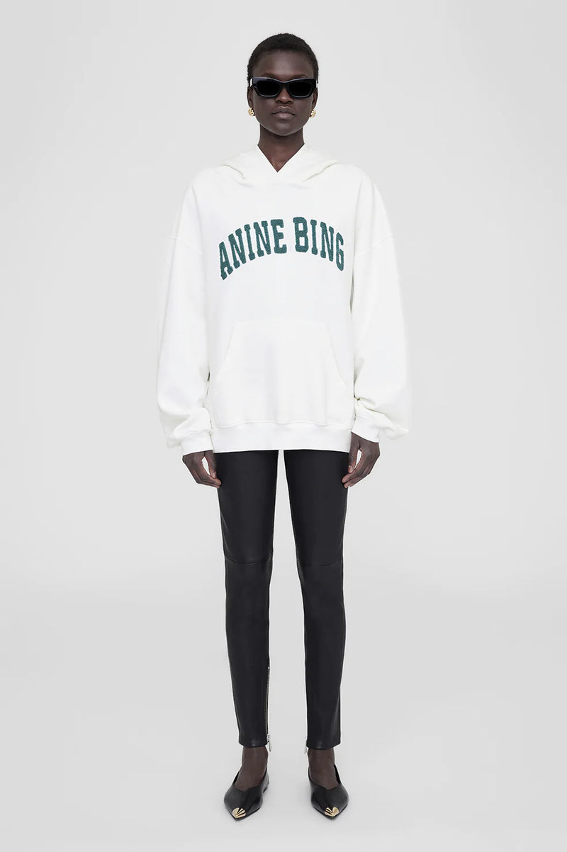 Harvey Sweatshirt Ivory With Dark Sage Anine Bing Deval